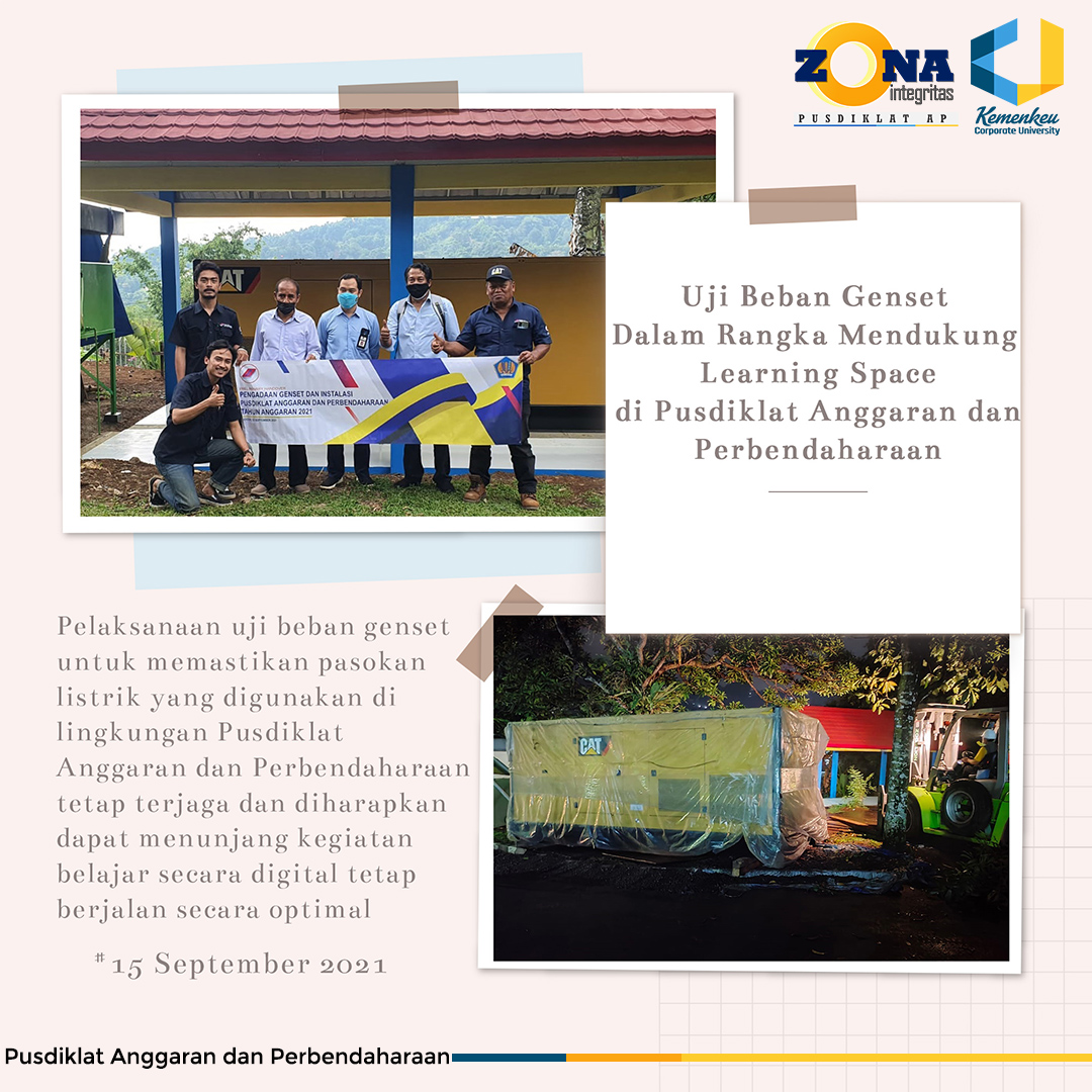 Uji Beban Genset Dalam Rangka Mendukung Learning Space di Pusdiklat Anggaran dan Perbendaharaan